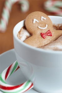 ginger bread man in hot coco