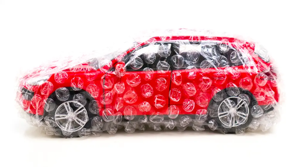 Car Protected in Bubble Wrap