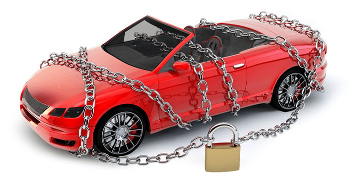 Automobile Protected in Chains