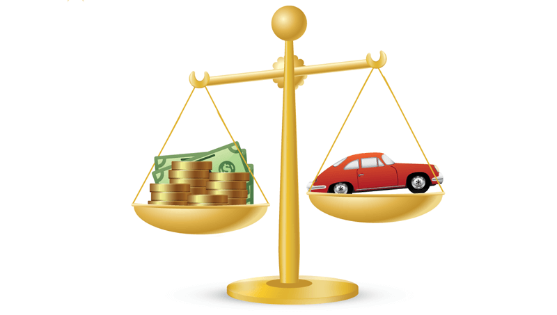 Money Outweighing Car on Scale